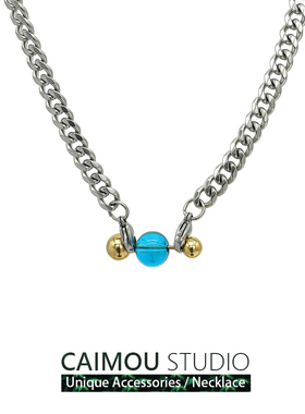 欧美哑球锁骨链女高级设计感小众