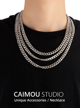 CAIMOU 欧美古巴链子项链hiphop男女潮流ins嘻哈钛钢不掉色高街风