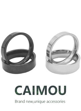 CAIMOU 原创设计素圈戒指男女小众ins潮冷淡风高级情侣日式款指环