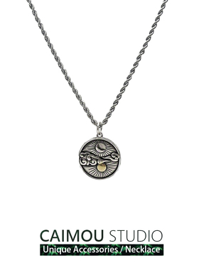 小众设计日月朝暮吊坠情侣项链