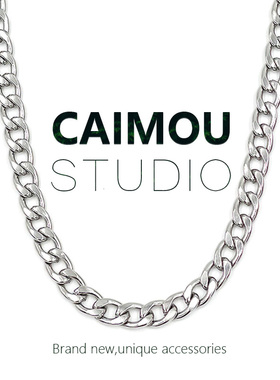 CAIMOU美式项链钛钢男嘻哈潮牌高街配饰小众设计感朋克装饰毛衣链