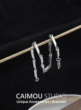 CAIMOU 菱形瓜子简约ins冷淡风手链男女潮流百搭韩版手饰情侣手环