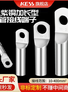 铜鼻子紫铜加长加厚铜管接线端子电缆TL10-6至TL400-16平方