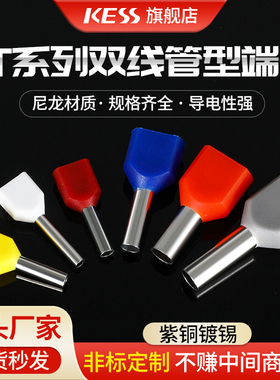 CT210008双线欧式管型端子 TE1008冷压针形接线端子 尼龙 1000只