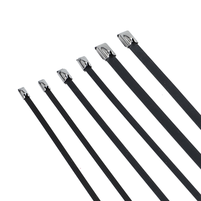 304包塑自锁式不锈钢扎带5.6mm船用扎带带金属卡扣电缆绝缘扎带