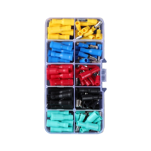 子弹头公母电线对接连接器快速冷压接线端子可插拔对接头铜端50套