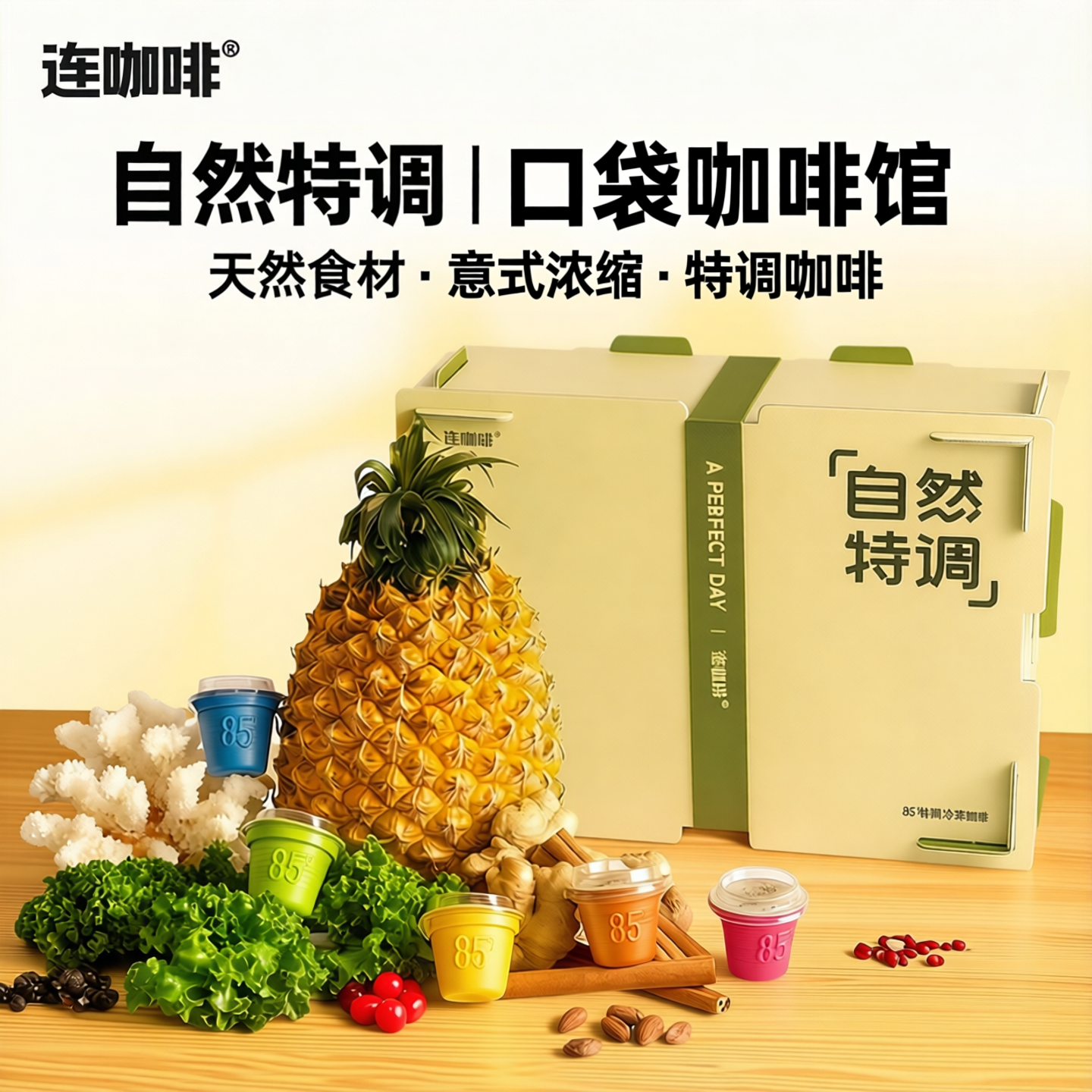 【详情领优惠】连咖啡特调意式浓缩黑咖啡速溶巴西莓粉抹茶80颗
