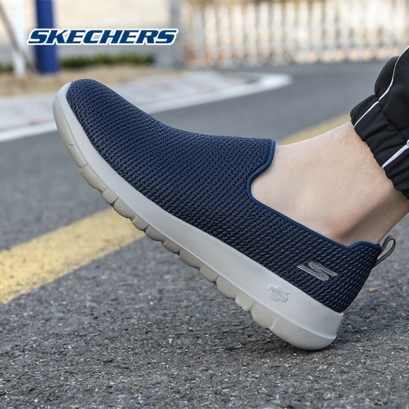 斯凯奇男鞋一脚穿健步鞋春季网面透气运动鞋老人爸爸鞋蓝色休闲鞋,流行男鞋,健步鞋,淘宝优惠券,粉丝福利购,淘宝优惠卷