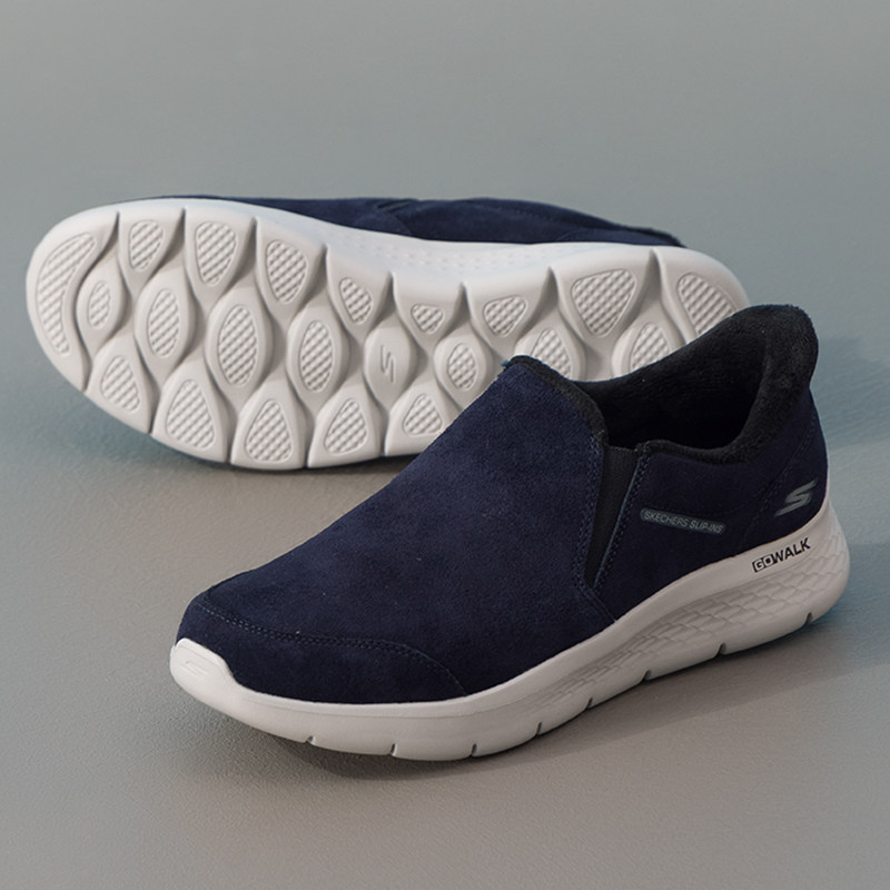 斯凯奇（Skechers）闪穿男鞋冬季新款老人鞋穿脱爸爸鞋子加绒保暖,流行男鞋,时尚休闲鞋,淘宝优惠券,粉丝福利购,淘宝优惠卷