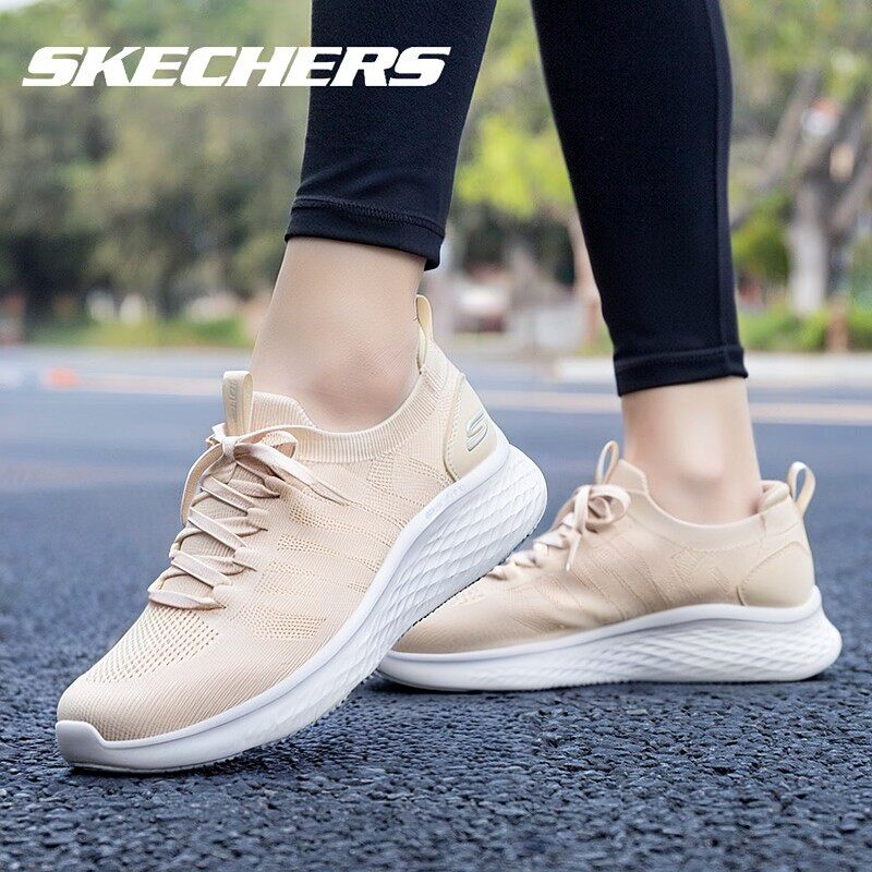 斯凯奇官旗正品一脚穿女鞋2026新款轻质透气运动鞋编织网布休闲鞋