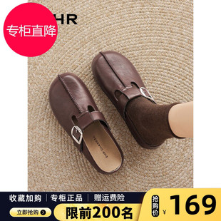 ZHR则则一脚蹬勃肯鞋女2026春夏新款懒人鞋软底吐司鞋包头半拖鞋