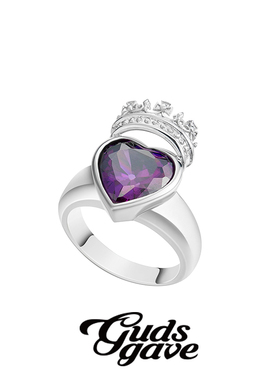 GUDS GAVE上帝礼物 爱心皇冠戒指银时尚设计感小众情侣礼物送女友
