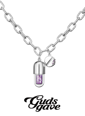 GUDS GAVE小众设计高级感甜辣妹轻奢潮酷ins情侣男女药丸药片项链