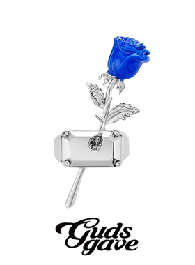 GUDS GAVE上帝礼物原创小众设计高级克莱因蓝玫瑰花戒指圣诞礼物