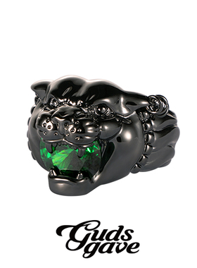 GUDS GAVE上帝礼物摇滚黑豹 戒指女小众设计高级感重工戒指男女潮