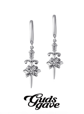 GUDS GAVE原创甜酷辣妹中性个性潮牌高级感玫瑰剑耳环耳钉耳坠