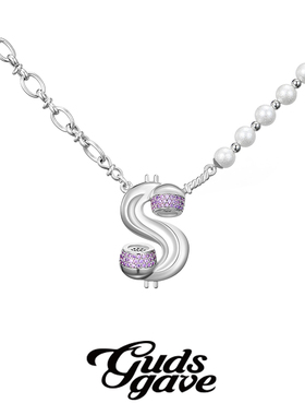 GUDS GAVE欧美风嘻哈珍珠美金电话筒项链潮流街头vibe风甜酷ins