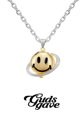 GUDS GAVE上帝礼物小众国潮牌街头风美式嘻哈甜酷笑脸气球星项链