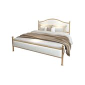 铁架双人床金色135 1.5米铁艺公主床主卧简约欧式 家居现代风格