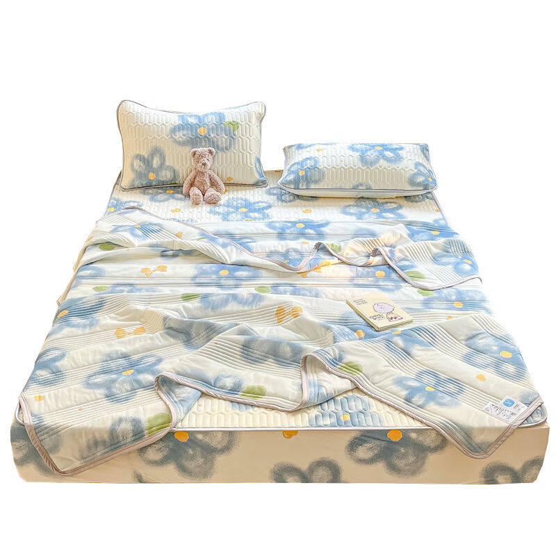 夏季床笠款冰丝乳胶凉席夏被四件套可机洗水洗空调软席夏被语乳胶