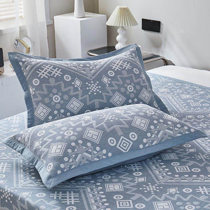 纱布枕套纯棉一对装成人提花加厚柔软透气吸汗枕头套全棉家用