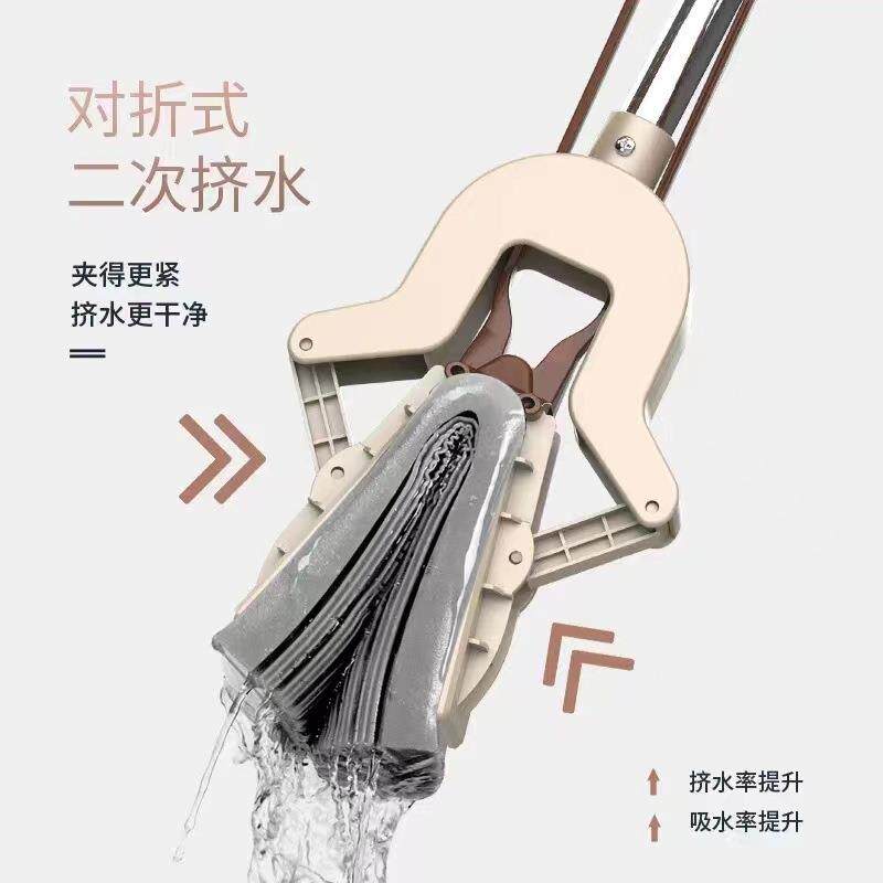 家用懒人免手洗海绵拖把超强吸水对折式胶棉木地板神器木地板专用