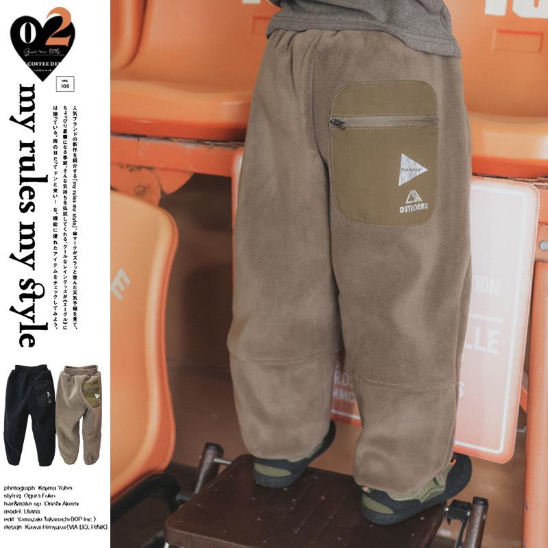 儿童加绒加厚裤子安谷猿宝2025冬季款女童双面摇粒绒裤子宝宝长裤