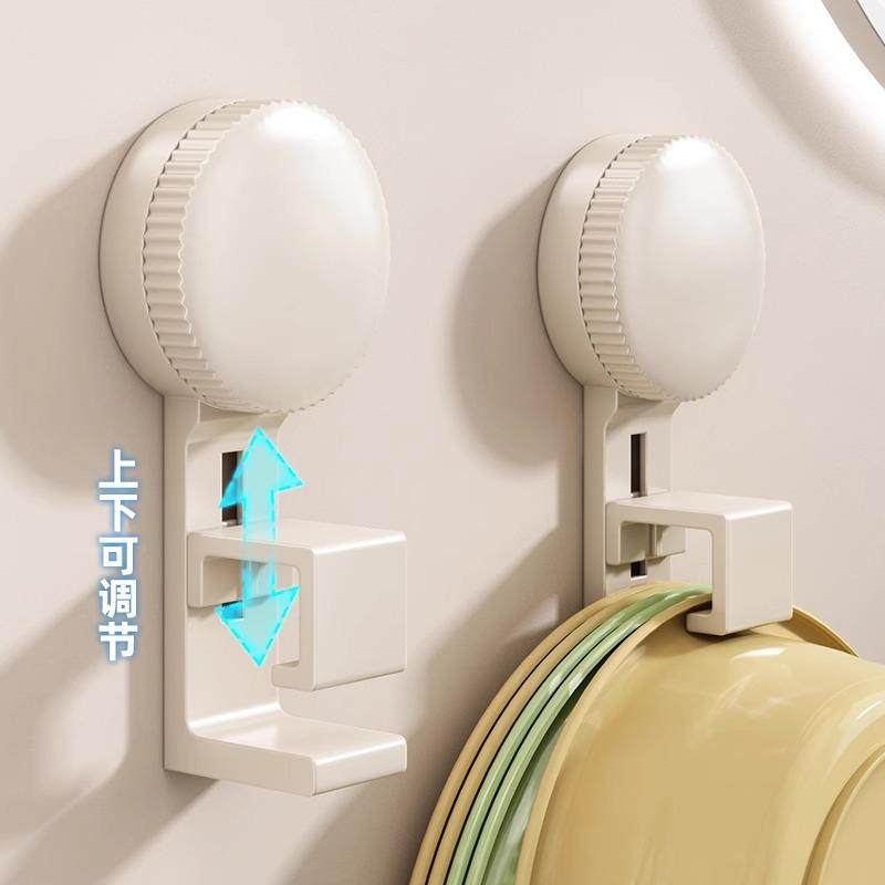 吸盘脸盆卫生间收纳架壁挂式置物架盆子挂钩浴室挂架免打孔脸盆架