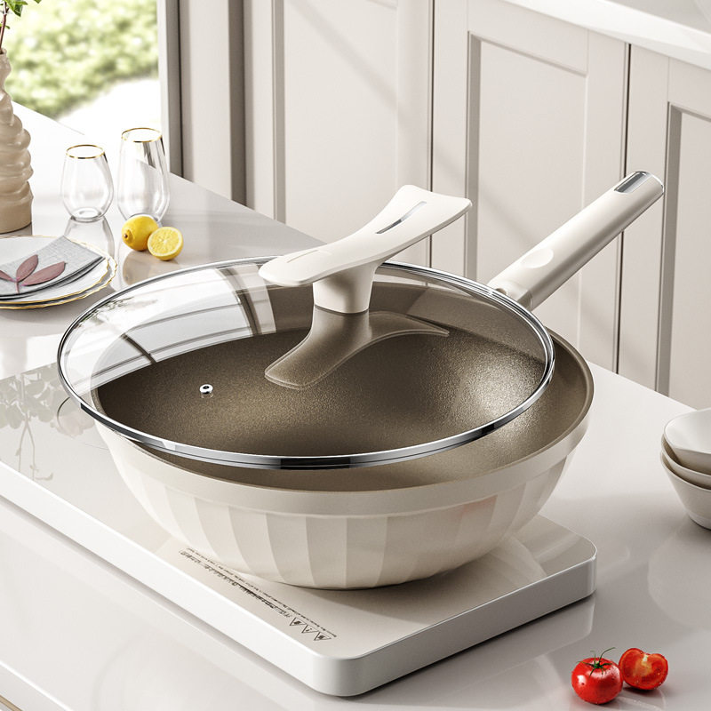 钛上钛炒锅加厚不粘锅家用平底炒菜锅陶瓷炒锅平底锅燃气灶电磁炉,厨房/烹饪用具,炒锅,淘宝优惠券,粉丝福利购,淘宝优惠卷