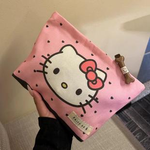 仙女zz原创甜心凯蒂猫大容量化妆包便携内胆收纳袋旅行耳机零钱包