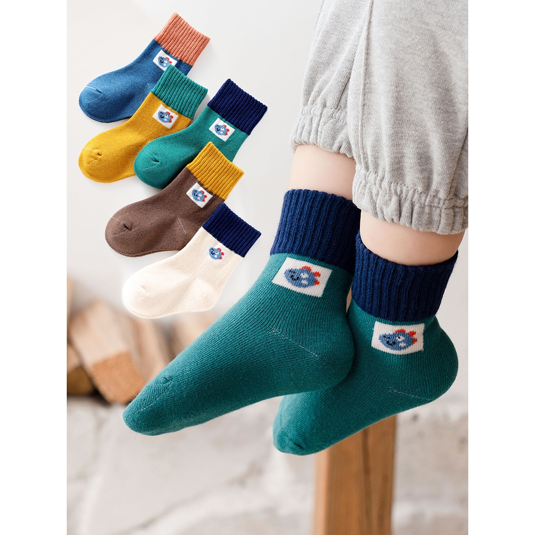 秋季儿童袜子新款a类小孩秋袜ins男童女童婴儿卡通童袜宝宝秋冬冬