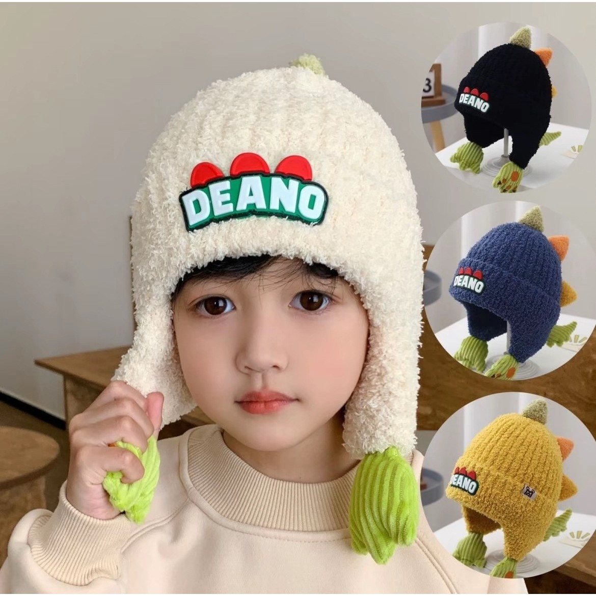 加厚中大童恐龙男女童针织帽毛线帽潮儿童帽子秋冬款恐龙新款护耳,童装/婴儿装/亲子装,帽子,淘宝优惠券,粉丝福利购,淘宝优惠卷