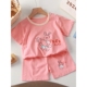 女童夏单件男童t恤两件装 新款 宝宝衣服婴童 套装 儿童短裤 童装 短袖