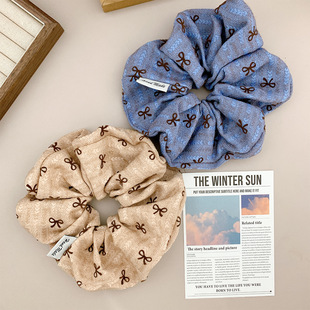 韩系博主同款复古小碎花灯芯绒大肠发圈头绳皮筋女简约扎头发饰品