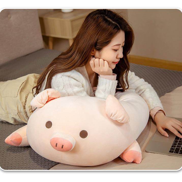 可爱猪猪抱枕卡通小猪BOBO趴姿猪女生玩偶沙发床上公仔毛绒玩具