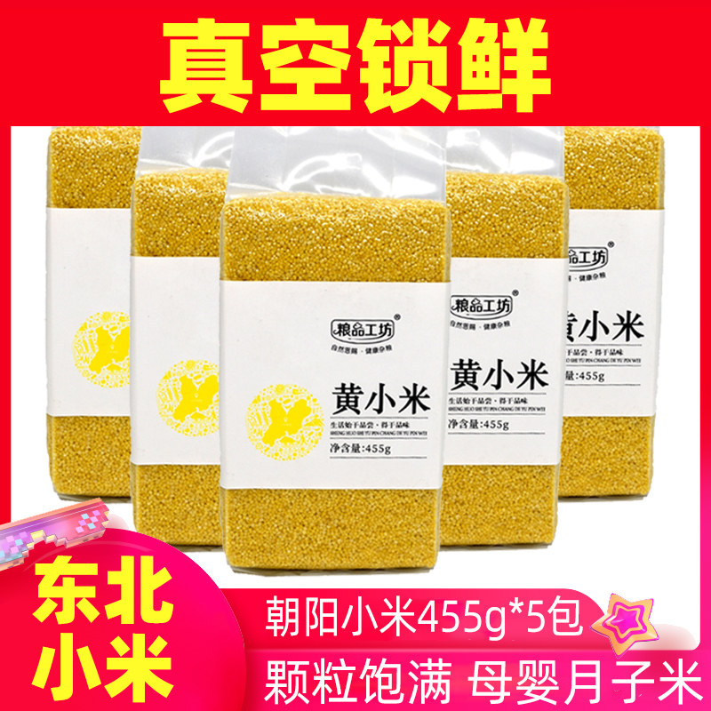 粮品工坊朝阳小米东北黄小米真空包装米饭熬粥455g小包装25年新米