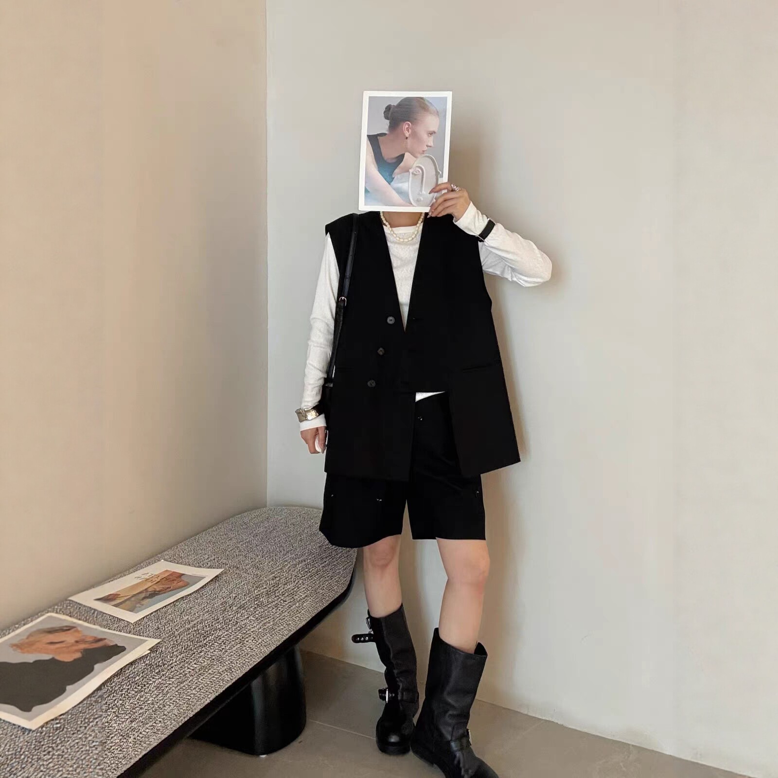 LM家高品  秋季新品极简老钱马夹