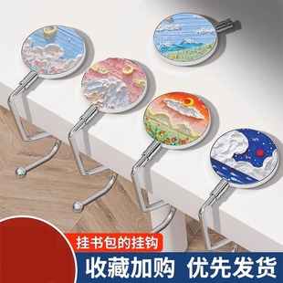 挂钩学生桌边油画ins风挂书包可拆卸免粘贴可移动书包挂钩神器