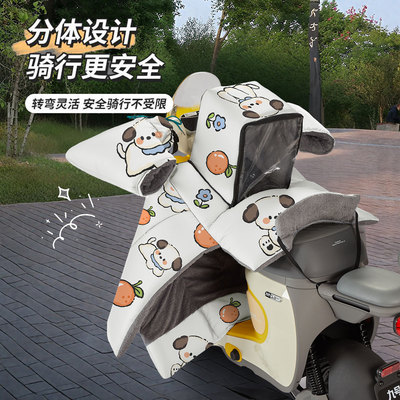 分体亲子款电动车挡风被带小孩母子款冬季加厚2025新款电瓶车保暖