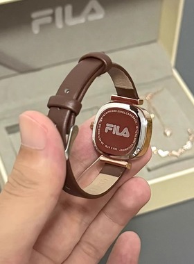 FILA斐乐手表复古女士款大学生考试青少年轻奢小众方腕表礼盒6572