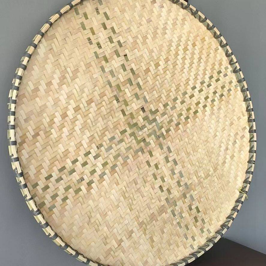 竹制品圆形 簸箕 有孔米筛无孔簸箕竹编手工老式颇箕湖南农村晾晒