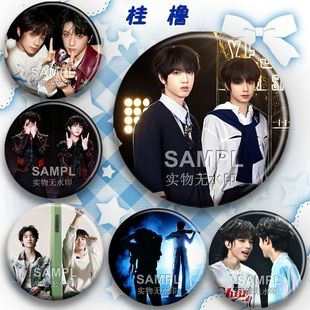 TF桂橹cp吧唧明星周边张桂源王橹杰镭射圆形谷子痛包徽章摆件物料