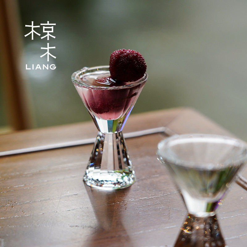 椋木冷切白酒杯棱纹套装家用水晶杯品酒杯高级感小酒杯礼盒装送礼