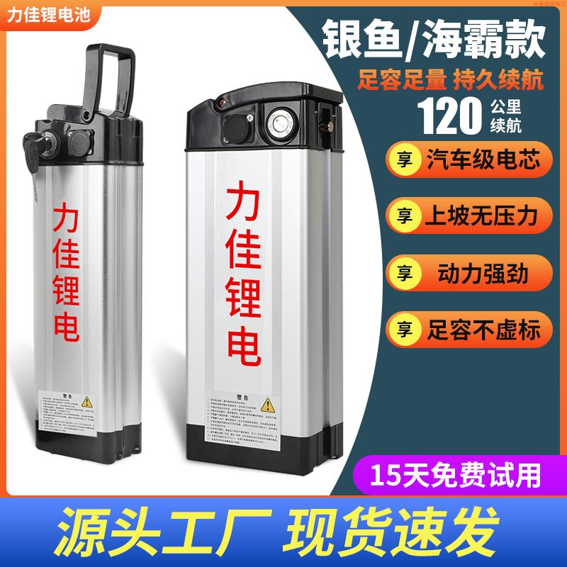 48V36V折叠电动车代驾车外卖车锂电池大容量电池银鱼款海霸款通用