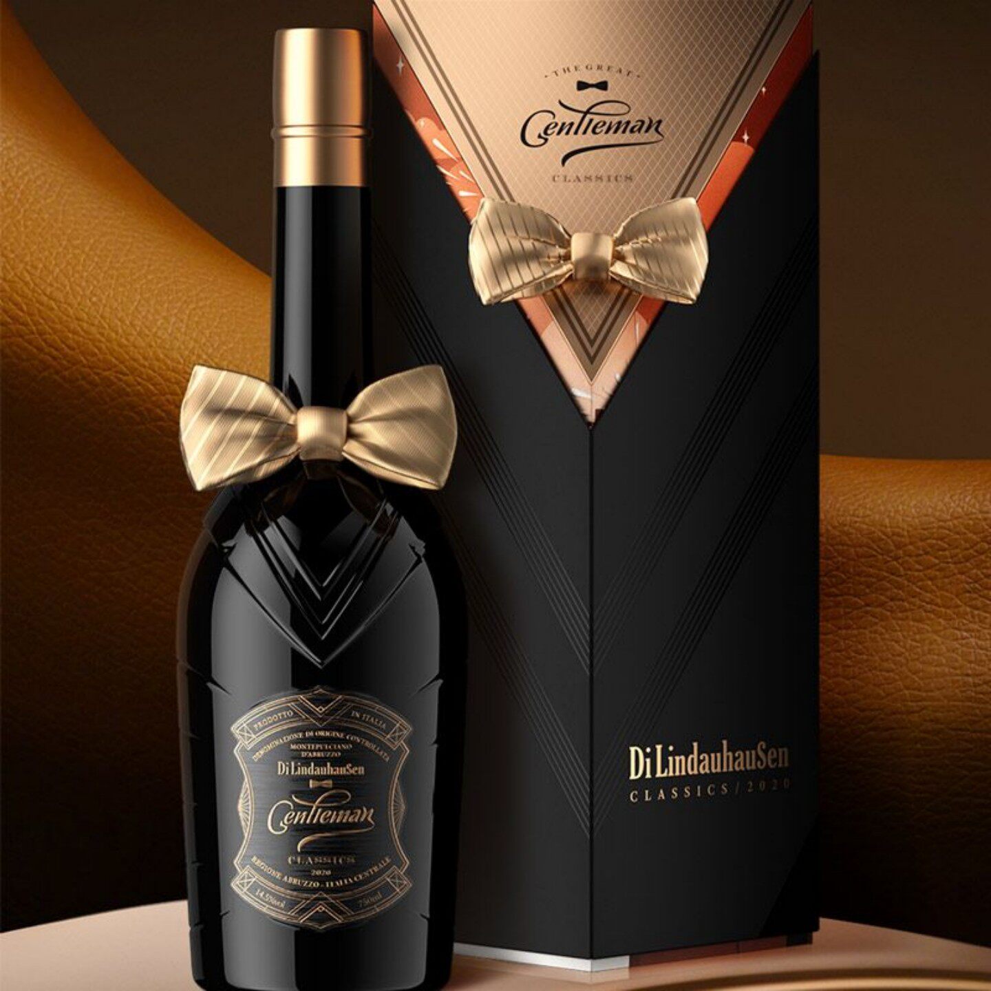 捡漏尾单只剩一箱意大利林道豪森绅士干红葡萄酒单支礼盒礼袋整箱