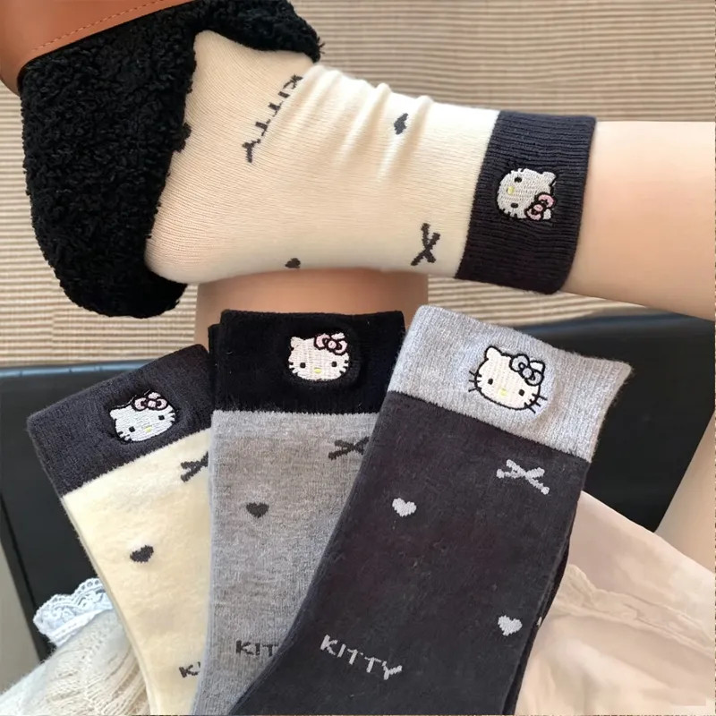 hellokitty猫袜子卡通中筒袜
