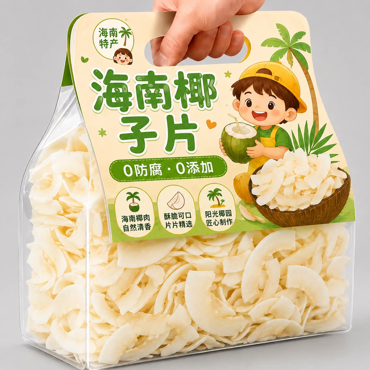 海南椰子片特产椰子脆片烘焙即食原味烤椰子休闲零食官方旗舰店