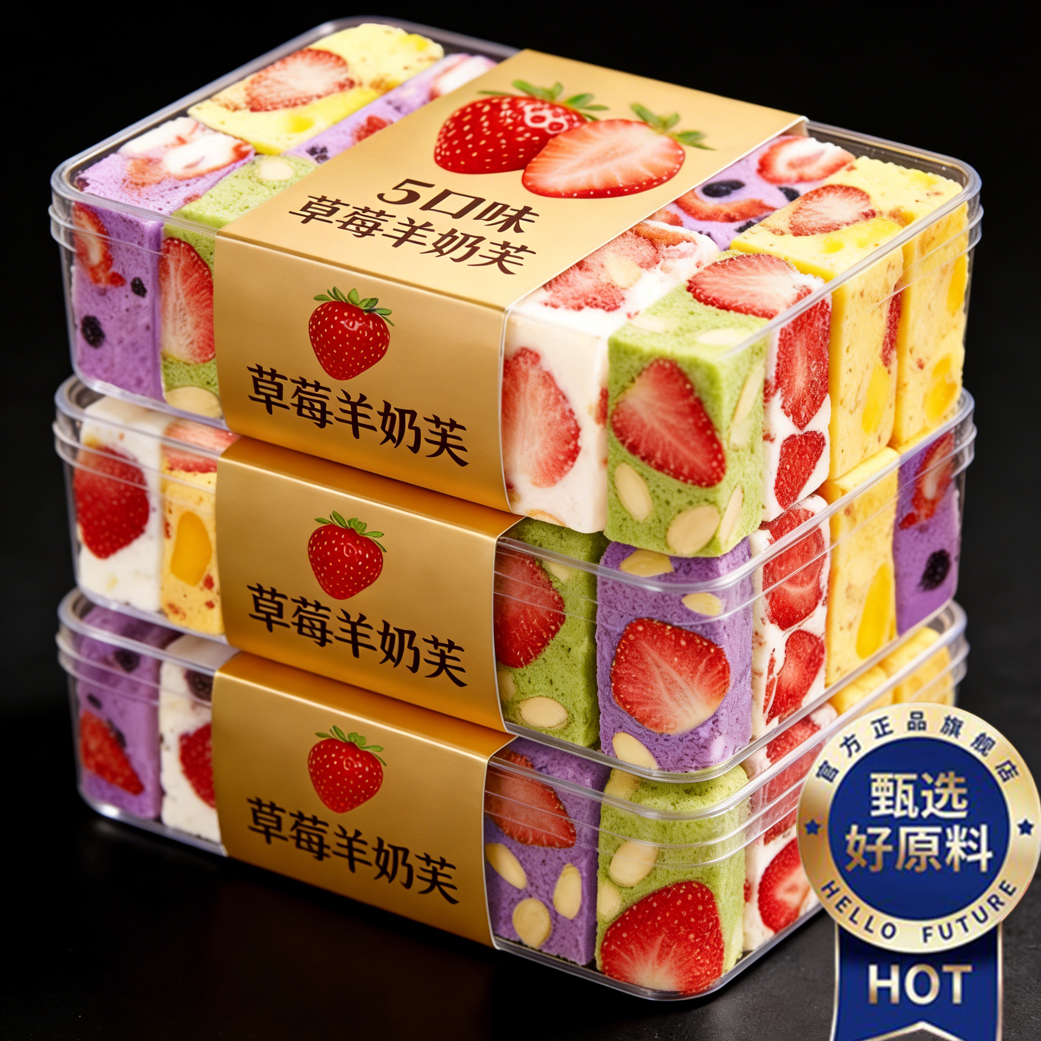 正品草莓羊奶芙冻干拉丝长条蓝莓羊奶芙网红草莓羊奶芙旗舰店零食