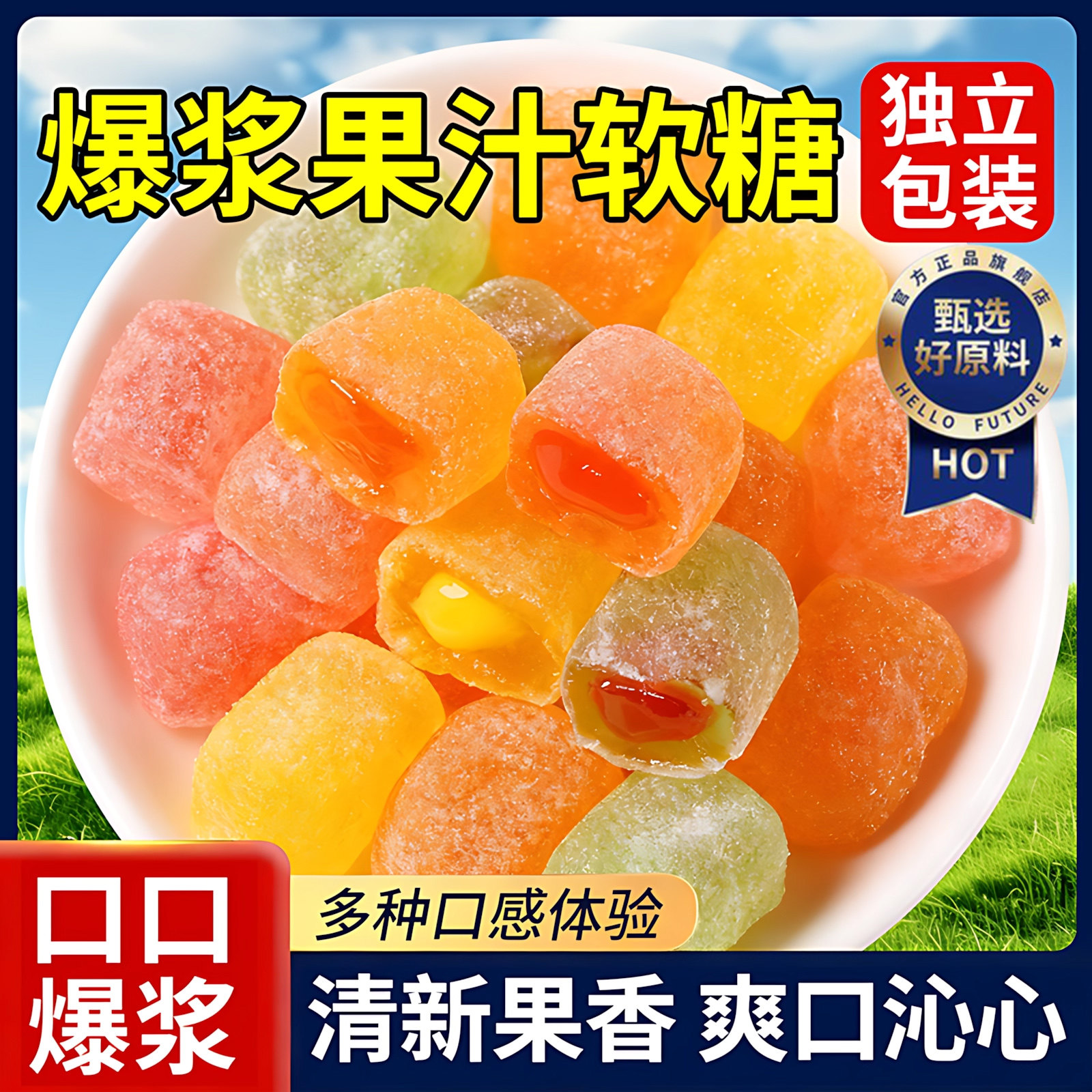 俄罗斯风味小蜜蜂软糖夹心糖果爆浆果汁软糖独立包装结婚喜糖果年