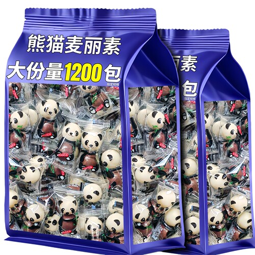 熊猫麦丽素巧克力味整箱批小包装零食官方旗舰店发（代可可脂）